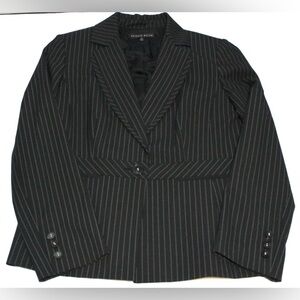Antonio Melani Blazer Black (dark greyish) White Pinstripe, Waistband Accent EUC